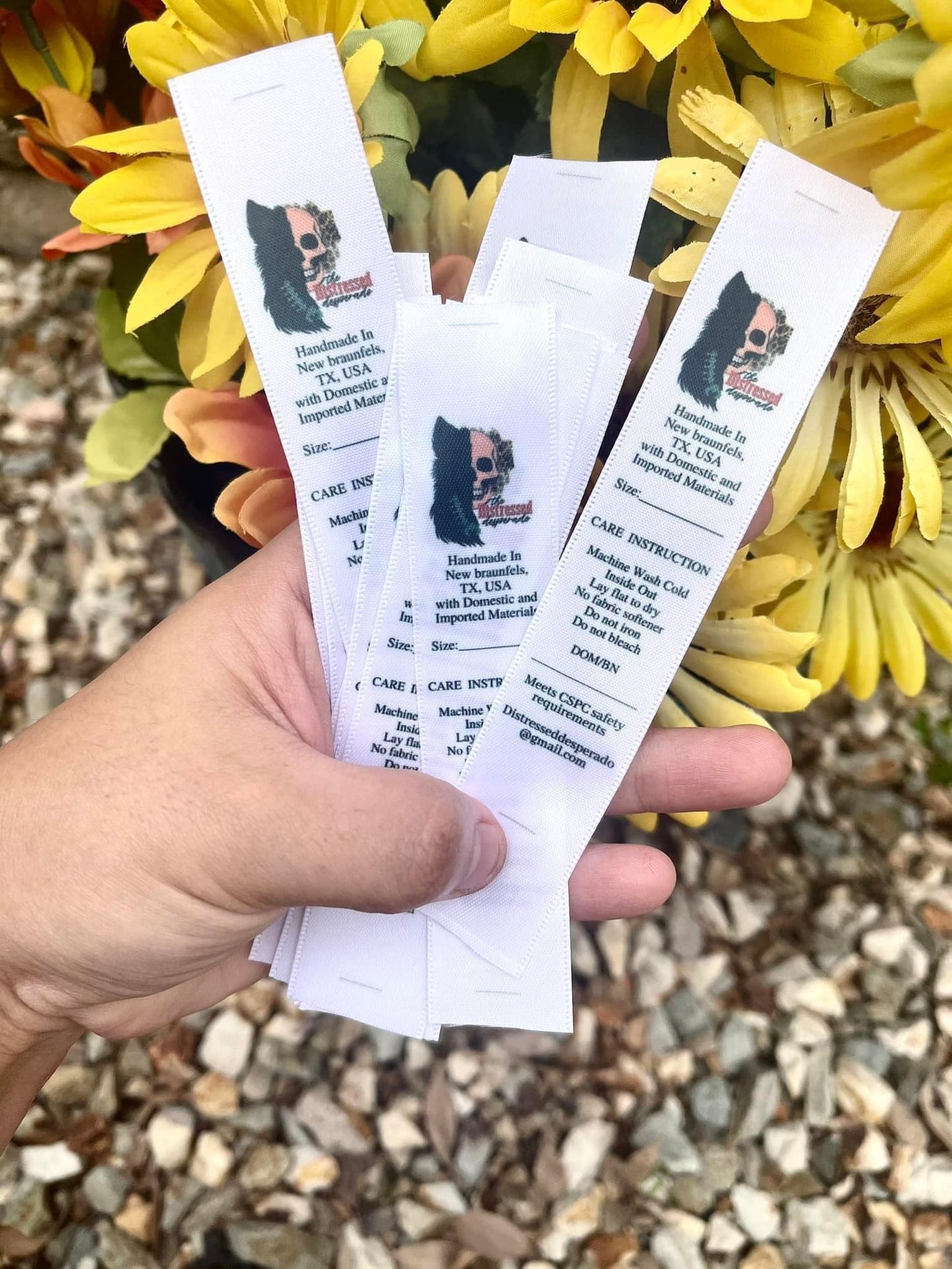 Custom - Satin Sew In Tags - Fold Over