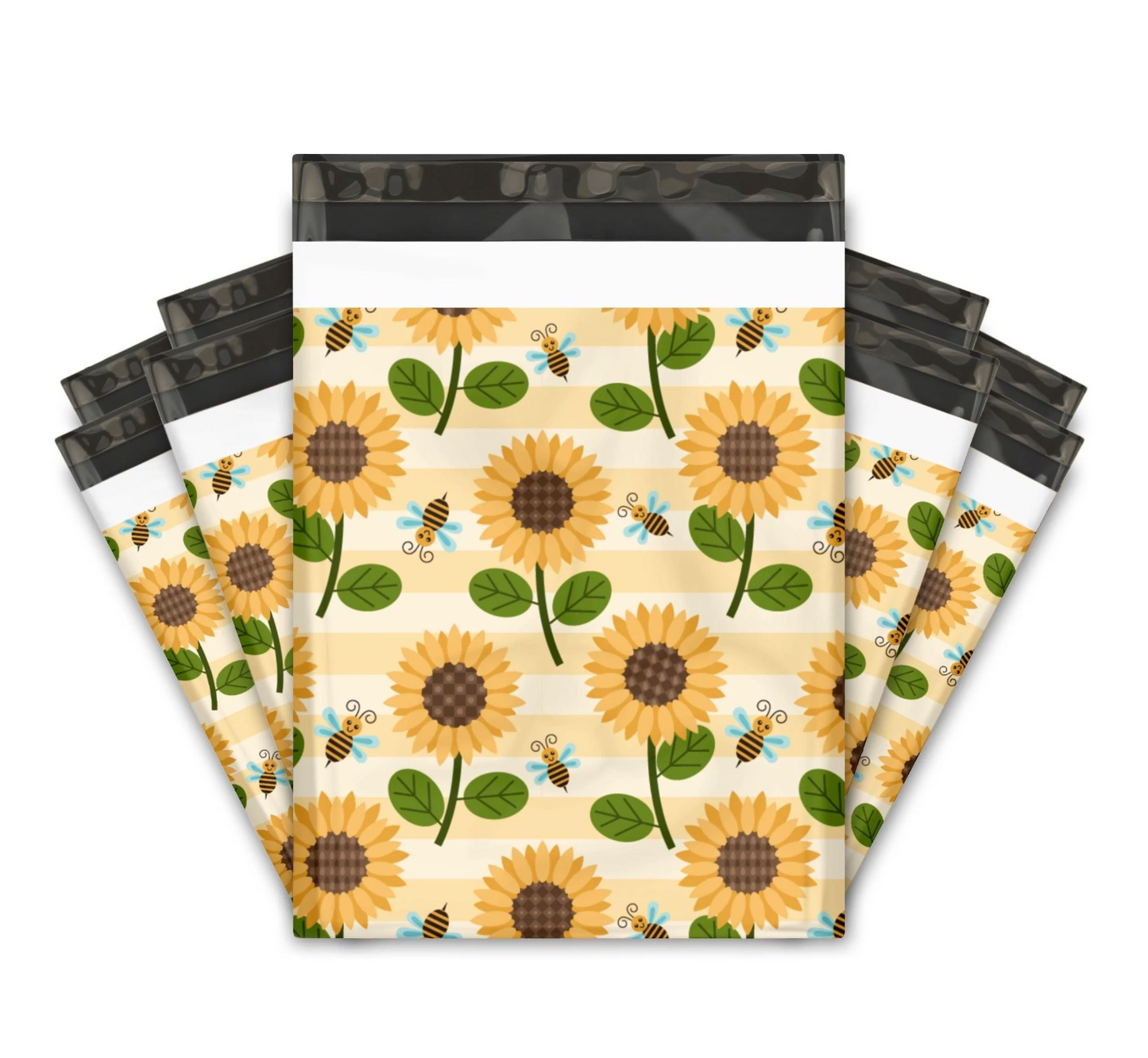10x13 Sunflowers and Bumble Bees Polymailer - 10ct