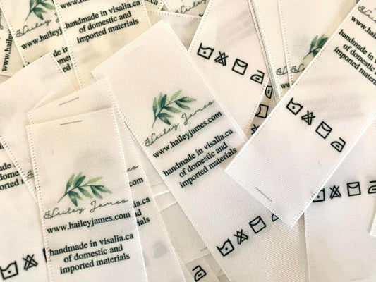 Custom - Satin Sew In Tags - Fold Over