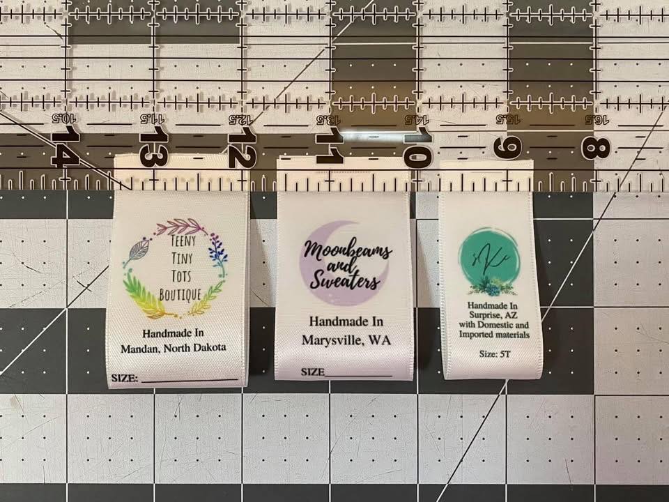 Custom - Satin Sew In Tags - Fold Over