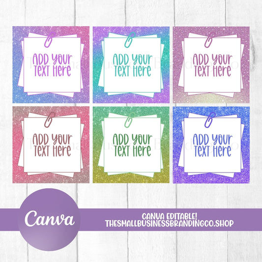 Canva Editable - Digital Glitter Note
